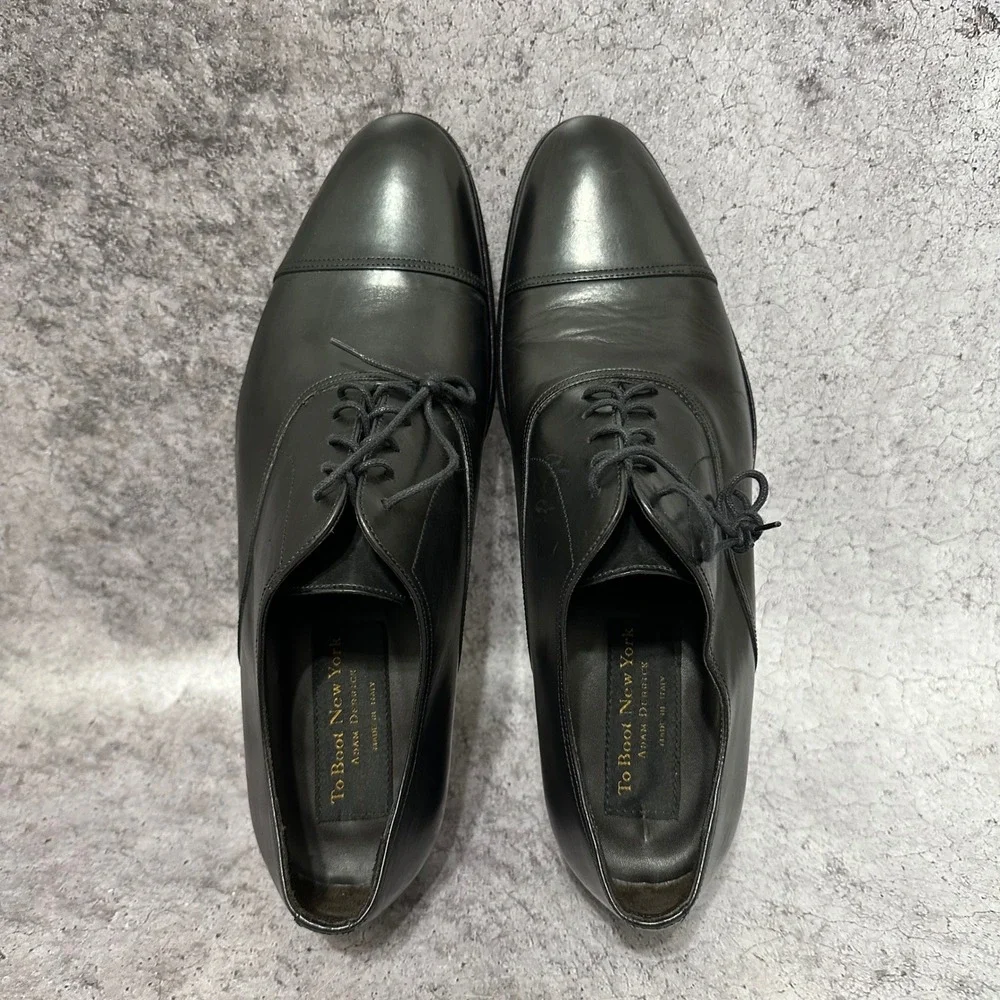 To Boot New York Oxford Mens 9.5 Italy Adam Derrick Cap Toe Leather Dress Shoes